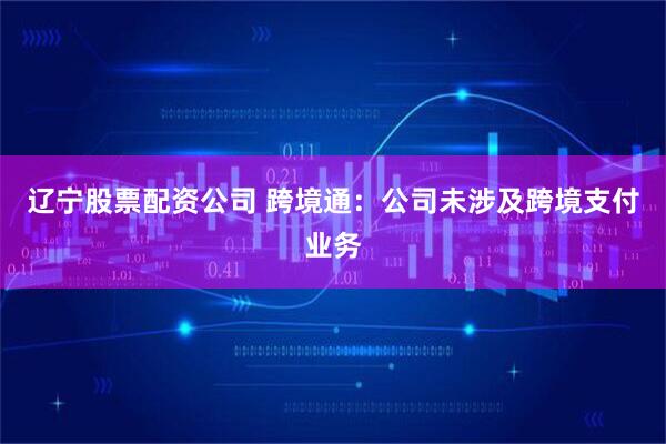 辽宁股票配资公司 跨境通：公司未涉及跨境支付业务
